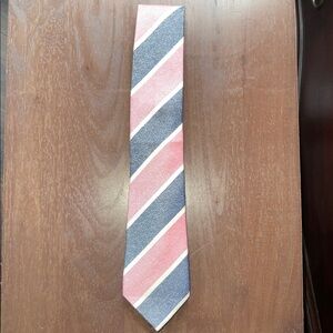 TM Lewis Jermyn St. London, Wool/Silk Striped Pink Multi Color Tie